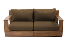Pacific 74" Teak Outdoor Loveseat. Sunbrella Cushion