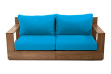 Pacific 74" Teak Outdoor Loveseat. Sunbrella Cushion