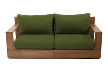 Pacific 74" Teak Outdoor Loveseat. Sunbrella Cushion