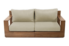 Pacific 74" Teak Outdoor Loveseat. Sunbrella Cushion