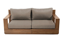 Pacific 74" Teak Outdoor Loveseat. Sunbrella Cushion
