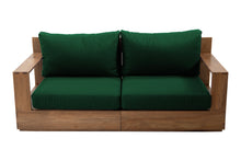 Pacific 74" Teak Outdoor Loveseat. Sunbrella Cushion