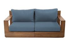 Pacific 74" Teak Outdoor Loveseat. Sunbrella Cushion