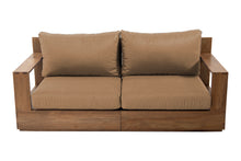 Pacific 74" Teak Outdoor Loveseat. Sunbrella Cushion