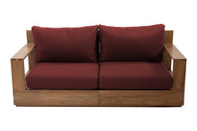Pacific 74" Teak Outdoor Loveseat. Sunbrella Cushion