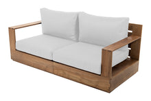Pacific 74" Teak Outdoor Loveseat. Sunbrella Cushion