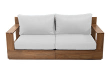 Pacific 74" Teak Outdoor Loveseat. Sunbrella Cushion
