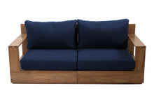 Pacific 74" Teak Outdoor Loveseat. Sunbrella Cushion