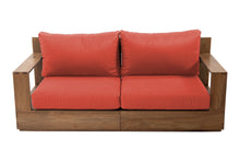 Pacific 74" Teak Outdoor Loveseat. Sunbrella Cushion