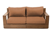Pacific 74" Teak Outdoor Loveseat. Sunbrella Cushion