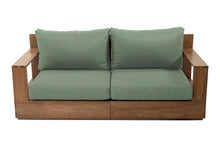 Pacific 74" Teak Outdoor Loveseat. Sunbrella Cushion