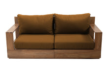 Pacific 74" Teak Outdoor Loveseat. Sunbrella Cushion