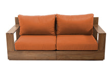 Pacific 74" Teak Outdoor Loveseat. Sunbrella Cushion