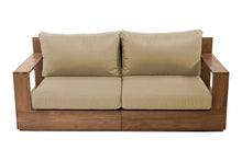 Pacific 74" Teak Outdoor Loveseat. Sunbrella Cushion