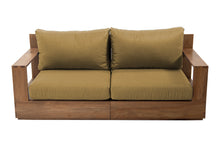 Pacific 74" Teak Outdoor Loveseat. Sunbrella Cushion