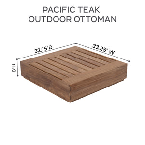 7 pc 84" Pacific Teak Deep Seating Set with 72" Coffee Table. Sunbrella Cushion.