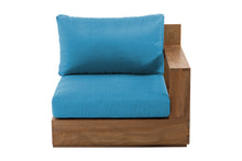 Pacific Teak Outdoor Right Arm Chair. Sunbrella Cushion