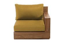 Pacific Teak Outdoor Right Arm Chair. Sunbrella Cushion
