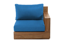 Pacific Teak Outdoor Right Arm Chair. Sunbrella Cushion