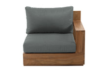 Pacific Teak Outdoor Right Arm Chair. Sunbrella Cushion