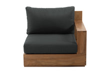 Pacific Teak Outdoor Right Arm Chair. Sunbrella Cushion