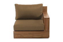 Pacific Teak Outdoor Right Arm Chair. Sunbrella Cushion