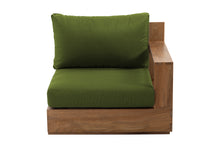 Pacific Teak Outdoor Right Arm Chair. Sunbrella Cushion