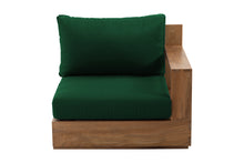 Pacific Teak Outdoor Right Arm Chair. Sunbrella Cushion