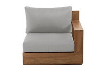 Pacific Teak Outdoor Right Arm Chair. Sunbrella Cushion