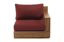Pacific Teak Outdoor Right Arm Chair. Sunbrella Cushion