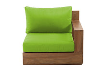 Pacific Teak Outdoor Right Arm Chair. Sunbrella Cushion