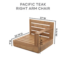 7 pc Pacific Teak Sectional Seating Group with Ottoman. Sunbrella Cushion.