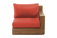 Pacific Teak Outdoor Right Arm Chair. Sunbrella Cushion