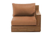 Pacific Teak Outdoor Right Arm Chair. Sunbrella Cushion