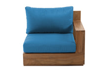 Pacific Teak Outdoor Right Arm Chair. Sunbrella Cushion