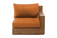 Pacific Teak Outdoor Right Arm Chair. Sunbrella Cushion