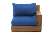 Pacific Teak Outdoor Right Arm Chair. Sunbrella Cushion