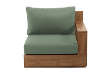 Pacific Teak Outdoor Right Arm Chair. Sunbrella Cushion