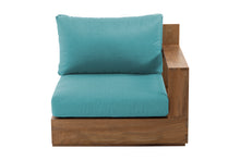 Pacific Teak Outdoor Right Arm Chair. Sunbrella Cushion