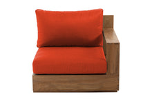 Pacific Teak Outdoor Right Arm Chair. Sunbrella Cushion