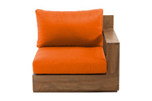 Pacific Teak Outdoor Right Arm Chair. Sunbrella Cushion