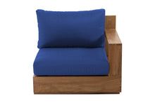 Pacific Teak Outdoor Right Arm Chair. Sunbrella Cushion