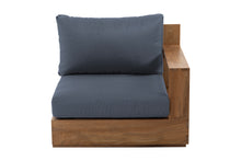 Pacific Teak Outdoor Right Arm Chair. Sunbrella Cushion