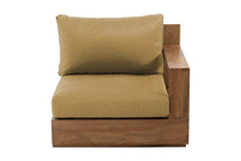 Pacific Teak Outdoor Right Arm Chair. Sunbrella Cushion