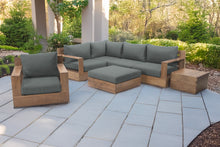 7 pc Pacific Teak Sectional Seating Group with Ottoman. Sunbrella Cushion.