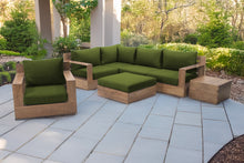 7 pc Pacific Teak Sectional Seating Group with Ottoman. Sunbrella Cushion.