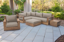 7 pc Pacific Teak Sectional Seating Group with Ottoman. Sunbrella Cushion.