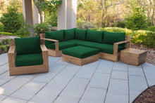7 pc Pacific Teak Sectional Seating Group with Ottoman. Sunbrella Cushion.