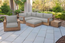 7 pc Pacific Teak Sectional Seating Group with Ottoman. Sunbrella Cushion.
