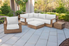 7 pc Pacific Teak Sectional Seating Group with Ottoman. Sunbrella Cushion.